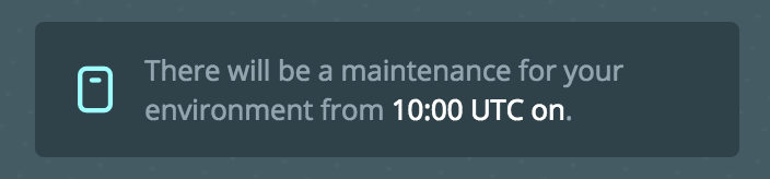 Screenshot showing a maintenance note